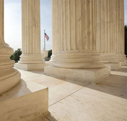 Legal Building with American Flag in the background